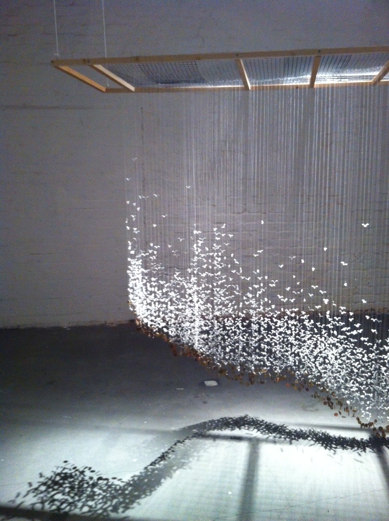  mobile sculpture of birds made of recycled materials-- Purhonen and Korhonen